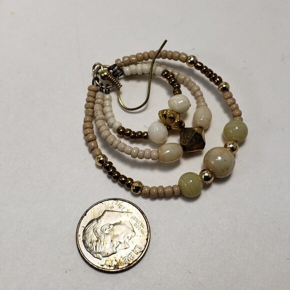 2/$30 Gold tone Hoop Colorful Beaded Drop Dangle Earrings, Women's Fashion 2.25" - Picture 9 of 9